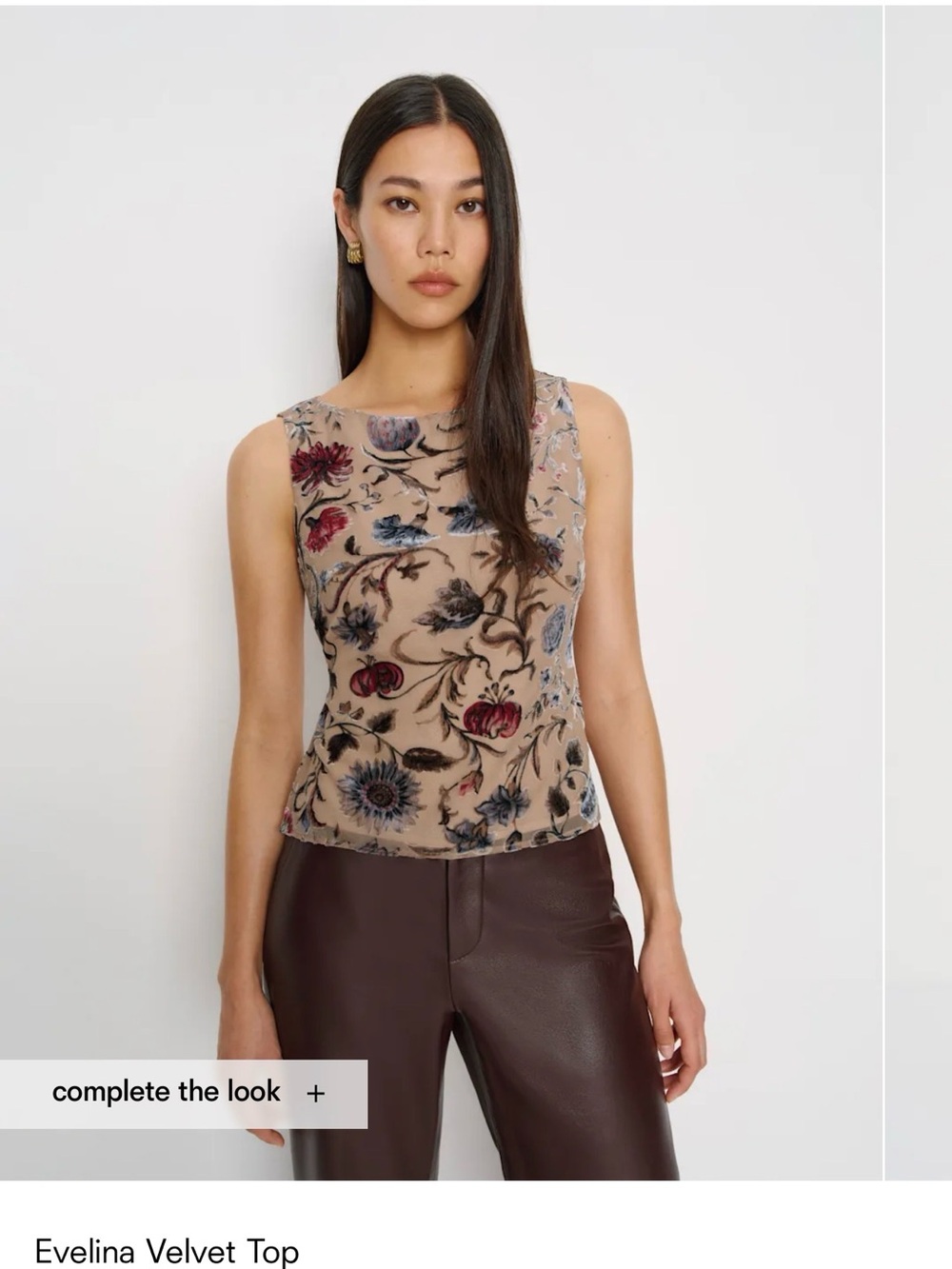 Reformation Evelina Velvet Top Multi - Size 12